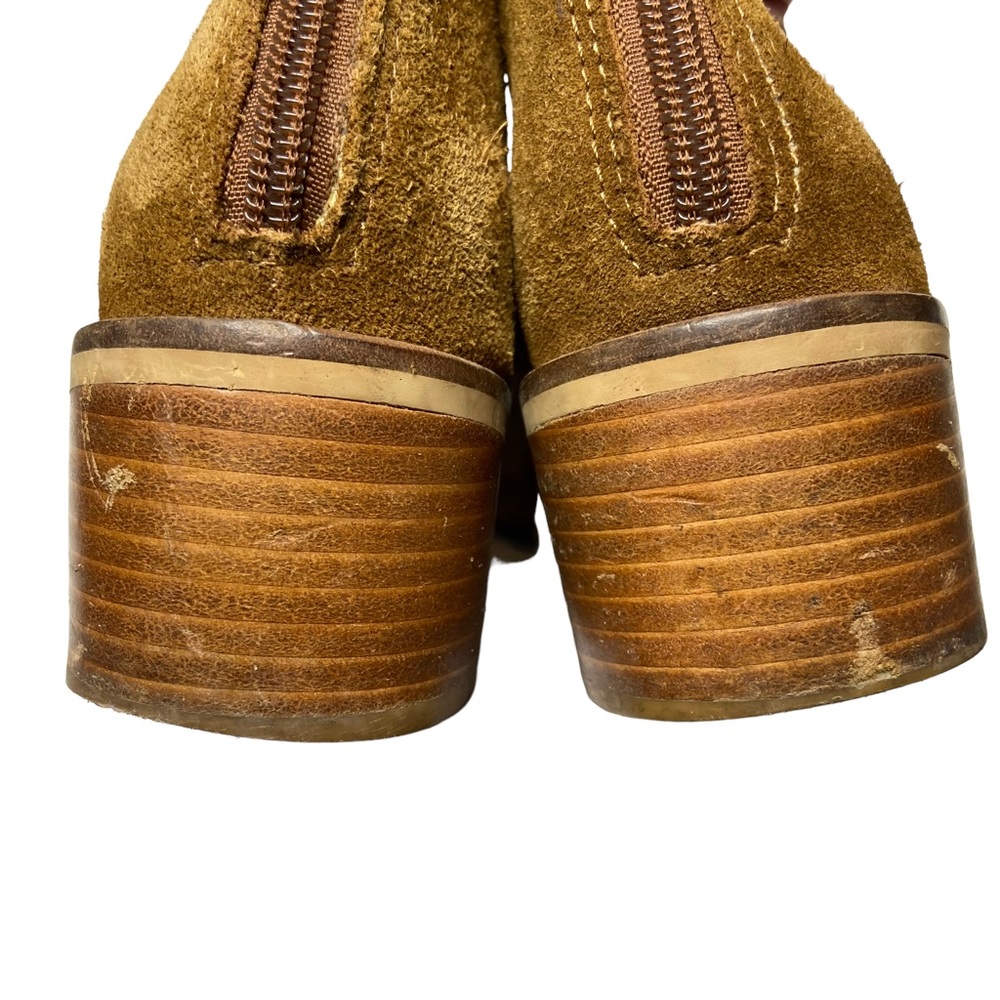 STEVE MADDEN Ankle Boots Lancaster Suede Leather Western Cognac Size 7M - Picture 11 of 13